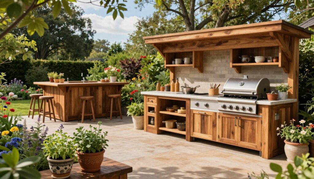 outdoor küche selber bauen holz